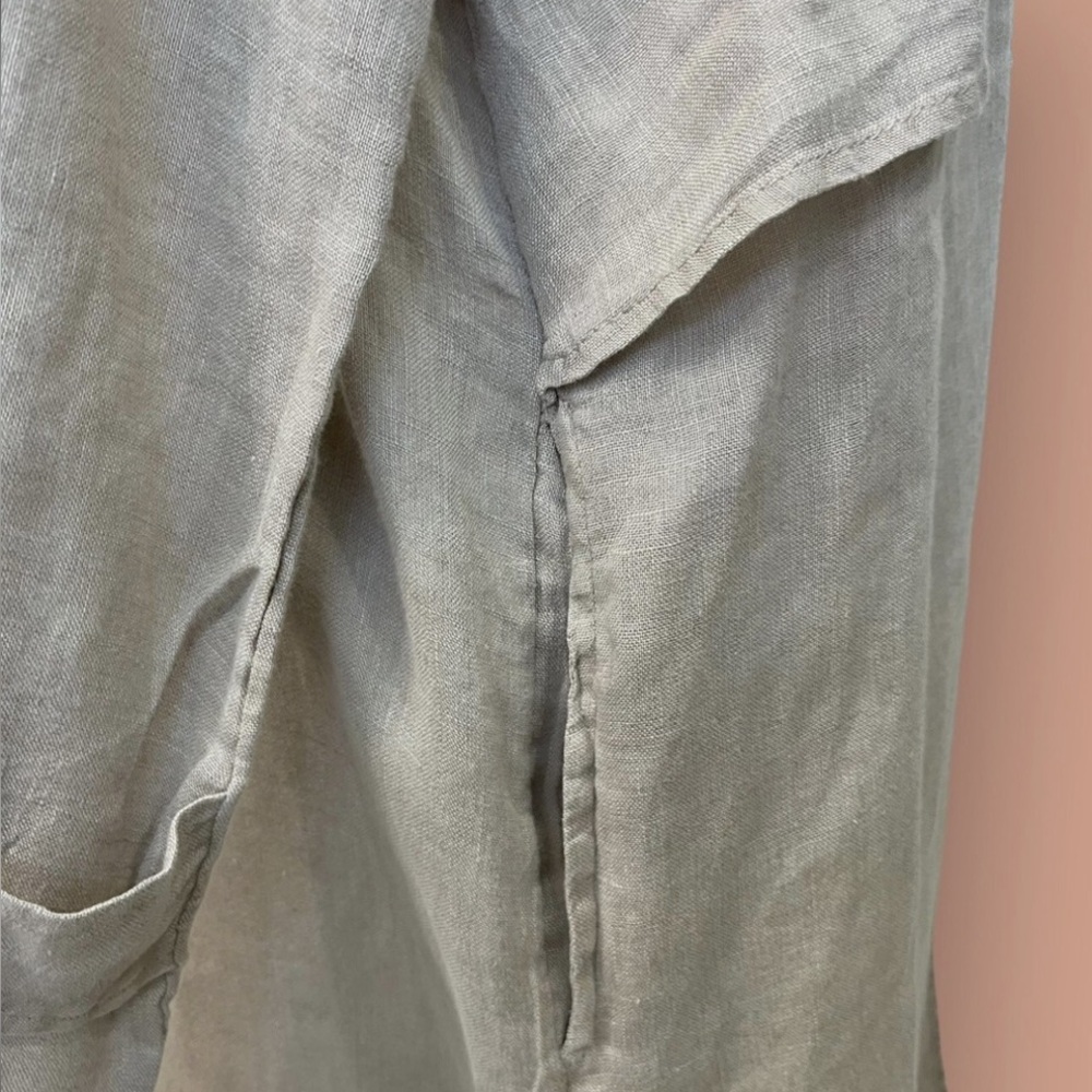 ARTISANNY Women’s Size Small 100% Linen Duster Jacket Beige Lightweight - Picture 7 of 8